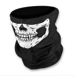 Face protection mask, skull design, black and white color